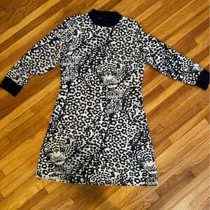 Free People rare unique animal print mock neck dress
